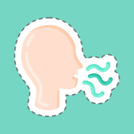 Sticker line cut Loss Of Smell. suitable for flu symbol. simple design editable. design template vector. simple illustrationのイラスト素材