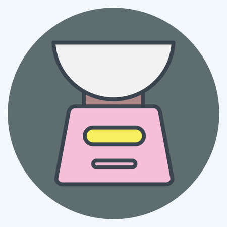Icon Scales. suitable for Kitchen Appliances symbol. color mate style. simple design editable. design template vector. simple illustrationのイラスト素材