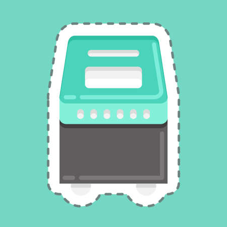 Sticker line cut Bread Maker. suitable for Kitchen Appliances symbol. simple design editable. design template vector. simple illustrationのイラスト素材