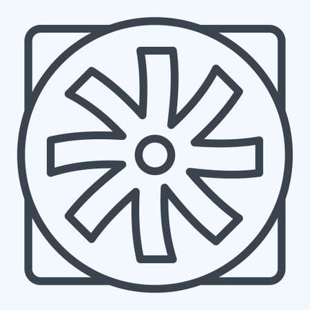 Icon Fan. suitable for Computer Components symbol. line style. simple design editable. design template vector. simple illustrationのイラスト素材