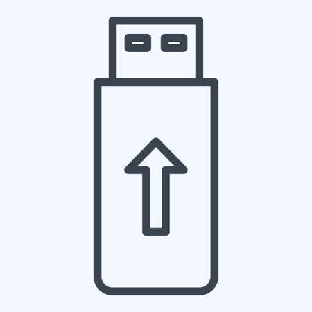 Icon Flashdisk. suitable for Computer Components symbol. line style. simple design editable. design template vector. simple illustrationのイラスト素材