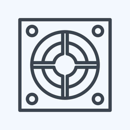 Icon Power Supply. suitable for Computer Components symbol. line style. simple design editable. design template vector. simple illustrationのイラスト素材
