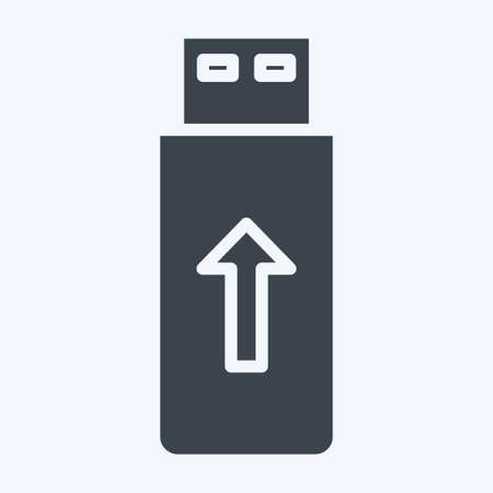Icon Flashdisk. suitable for Computer Components symbol. glyph style. simple design editable. design template vector. simple illustrationのイラスト素材