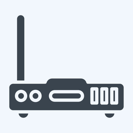 Icon Router. suitable for Computer Components symbol. glyph style. simple design editable. design template vector. simple illustrationのイラスト素材