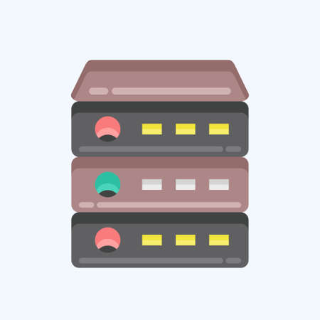Icon Server. suitable for Computer Components symbol. flat style. simple design editable. design template vector. simple illustrationのイラスト素材