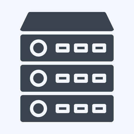 Icon Server. suitable for Computer Components symbol. glyph style. simple design editable. design template vector. simple illustrationのイラスト素材