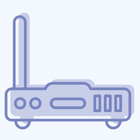 Icon Router. suitable for Computer Components symbol. two tone style. simple design editable. design template vector. simple illustrationのイラスト素材