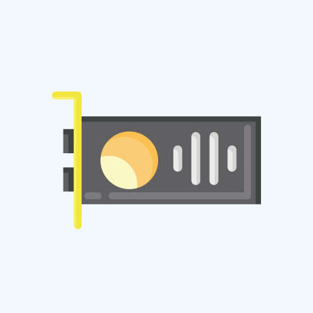 Icon GPU. suitable for Computer Components symbol. flat style. simple design editable. design template vector. simple illustrationのイラスト素材