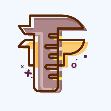 Icon Caliper. suitable for education symbol. MBE style. simple design editable. design template vector. simple illustrationのイラスト素材