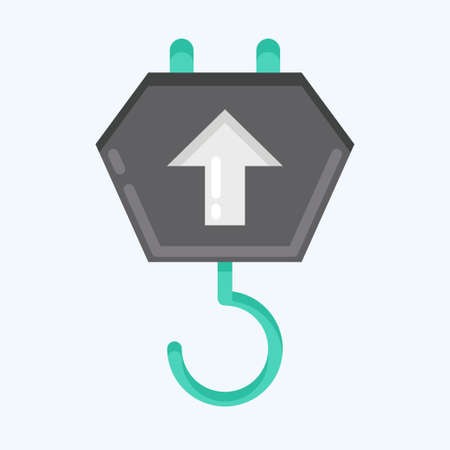 Icon Crane Hook. suitable for education symbol. flat style. simple design editable. design template vector. simple illustrationのイラスト素材