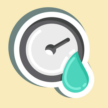 Sticker Hygrometer. suitable for education symbol. simple design editable. design template vector. simple illustrationのイラスト素材