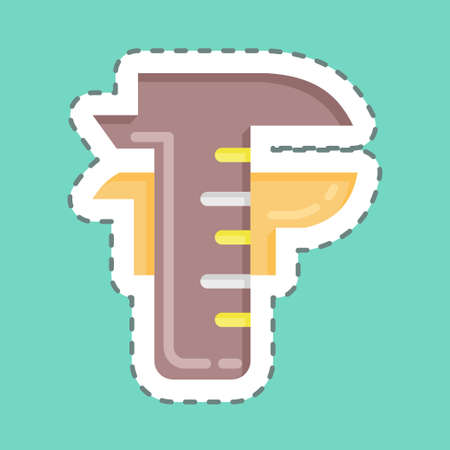 Sticker line cut Caliper. suitable for education symbol. simple design editable. design template vector. simple illustrationのイラスト素材