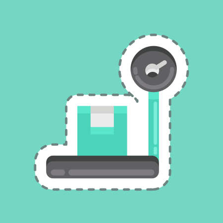 Sticker line cut Platform Scale. suitable for education symbol. simple design editable. design template vector. simple illustrationのイラスト素材