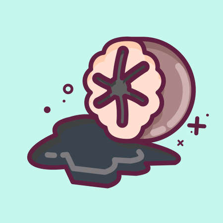 Icon Nutmeg. suitable for Nuts symbol. MBE style. simple design editable. design template vector. simple illustrationのイラスト素材