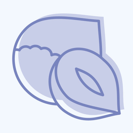Icon Hazelnut. suitable for Nuts symbol. two tone style. simple design editable. design template vector. simple illustrationのイラスト素材