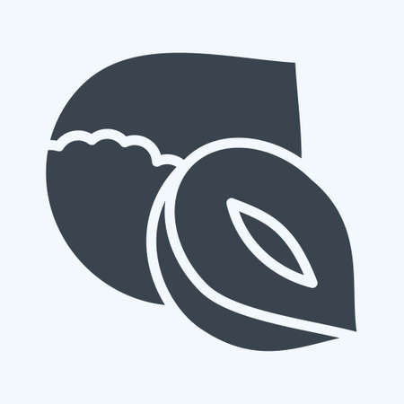 Icon Hazelnut. suitable for Nuts symbol. glyph style. simple design editable. design template vector. simple illustrationのイラスト素材