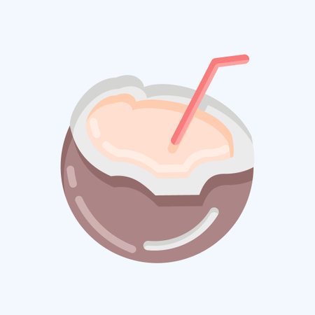 Icon Coconut. suitable for Nuts symbol. flat style. simple design editable. design template vector. simple illustrationのイラスト素材