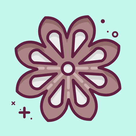 Icon Star Anise. suitable for Nuts symbol. MBE style. simple design editable. design template vector. simple illustrationのイラスト素材