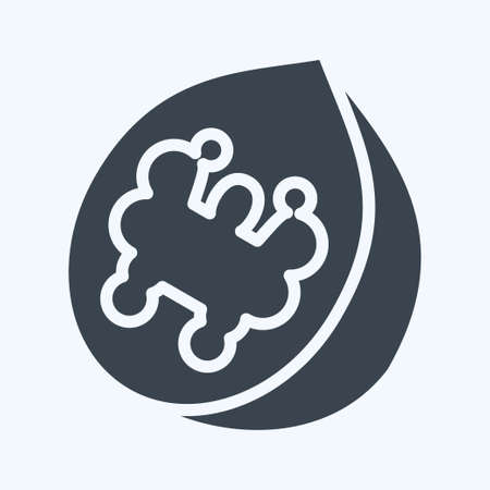 Icon Walnut. suitable for Nuts symbol. glyph style. simple design editable. design template vector. simple illustrationのイラスト素材