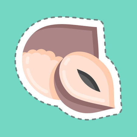 Sticker line cut Hazelnut. suitable for Nuts symbol. simple design editable. design template vector. simple illustrationのイラスト素材