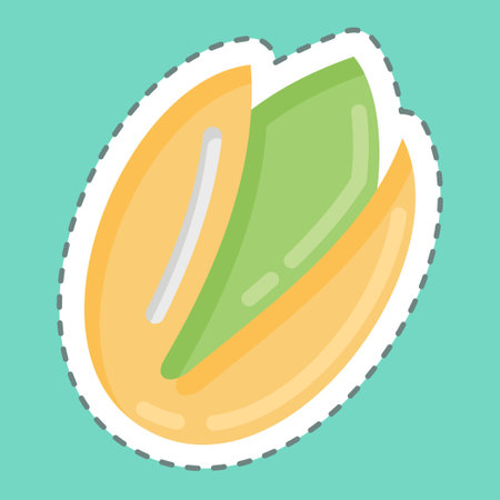 Sticker line cut Pistachio. suitable for Nuts symbol. simple design editable. design template vector. simple illustrationのイラスト素材