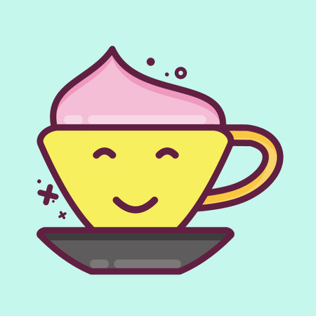 Icon Cappuccino. suitable for education symbol. simple design editable. design template vector. simple illustrationのイラスト素材