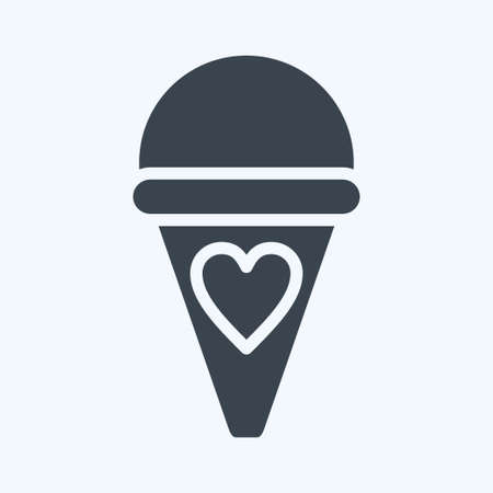 Icon Ice Cream. suitable for education symbol. glyph style. simple design editable. design template vector. simple illustrationのイラスト素材