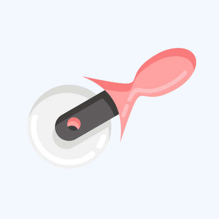 Icon Pizza Cutter. suitable for education symbol. flat style. simple design editable. design template vector. simple illustrationのイラスト素材