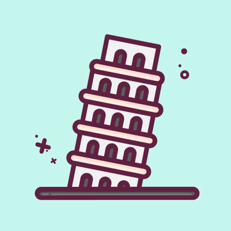 Icon Pisa. suitable for education symbol. MBE style. simple design editable. design template vector. simple illustrationのイラスト素材