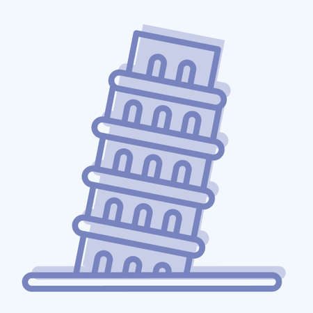 Icon Pisa. suitable for education symbol. two tone style. simple design editable. design template vector. simple illustrationのイラスト素材