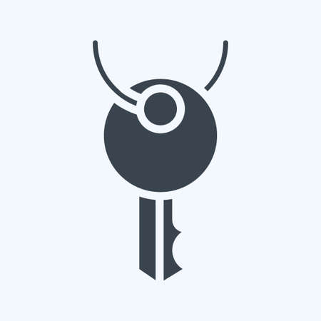 Icon Key Clip. suitable for sportswear symbol. glyph style. simple design editable. design template vector. simple illustrationのイラスト素材