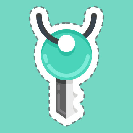 Sticker line cut Key Clip. suitable for sportswear symbol. simple design editable. design template vector. simple illustrationのイラスト素材