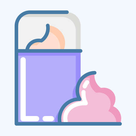 Icon Shaving Cream. suitable for Barbershop symbol. doodle style. simple design editable. design template vector. simple illustrationのイラスト素材