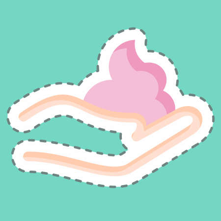 Sticker line cut Shave Foam. suitable for Barbershop symbol. simple design editable. design template vector. simple illustrationのイラスト素材