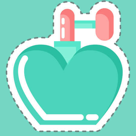 Sticker line cut Cologne Spray. suitable for Barbershop symbol. simple design editable. design template vector. simple illustrationのイラスト素材