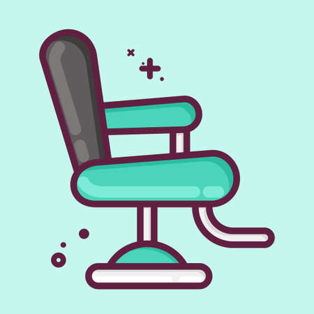 Icon Barber Chair. suitable for Barbershop symbol. MBE style. simple design editable. design template vector. simple illustrationのイラスト素材
