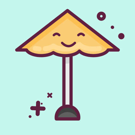 Icon Beach. suitable for Summer symbol. MBE style. simple design editable. design template vector. simple illustrationのイラスト素材