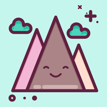 Icon Mountain. suitable for Summer symbol. MBE style. simple design editable. design template vector. simple illustrationのイラスト素材