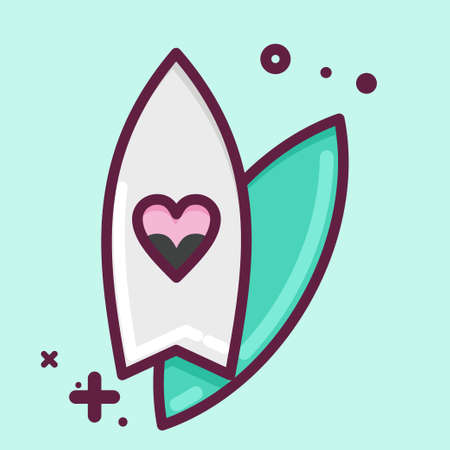 Icon Surf. suitable for Summer symbol. MBE style. simple design editable. design template vector. simple illustrationのイラスト素材