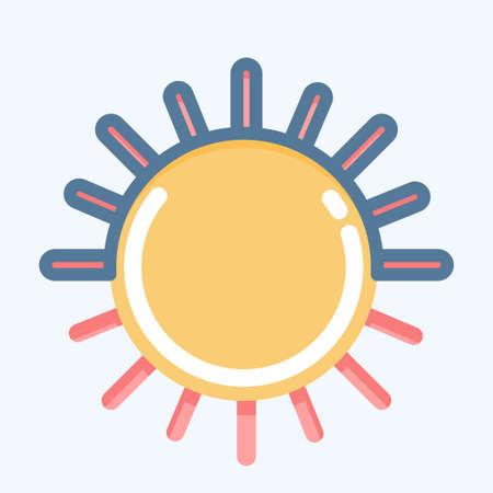 Icon Sun. suitable for Summer symbol. doodle style. simple design editable. design template vector. simple illustrationのイラスト素材