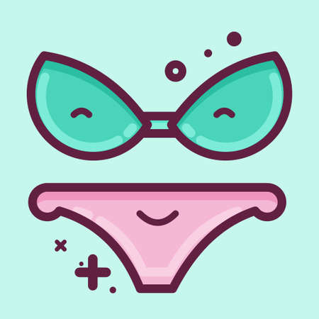 Icon Suit Wear. suitable for Summer symbol. MBE style. simple design editable. design template vector. simple illustrationのイラスト素材