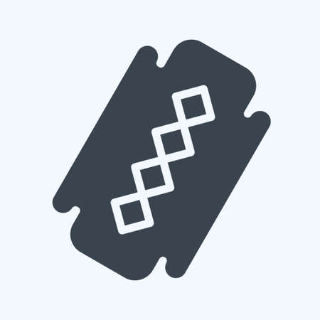 Icon Razor Blade. suitable for Barbershop symbol. glyph style. simple design editable. design template vector. simple illustrationのイラスト素材