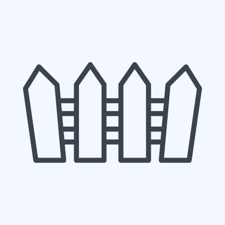 Icon Fence. suitable for Garden symbol. line style. simple design editable. design template vector. simple illustrationのイラスト素材