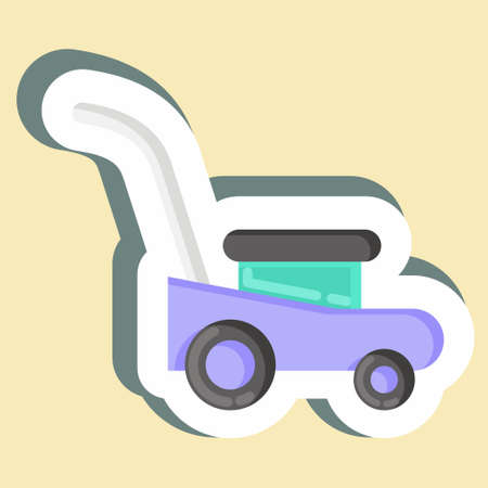 Sticker Mower. suitable for Garden symbol. simple design editable. design template vector. simple illustrationのイラスト素材