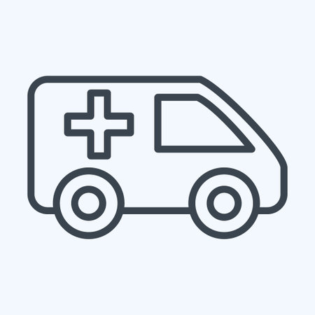 Icon Ambulance. suitable for Automotive symbol. line style. simple design editable. design template vector. simple illustrationのイラスト素材