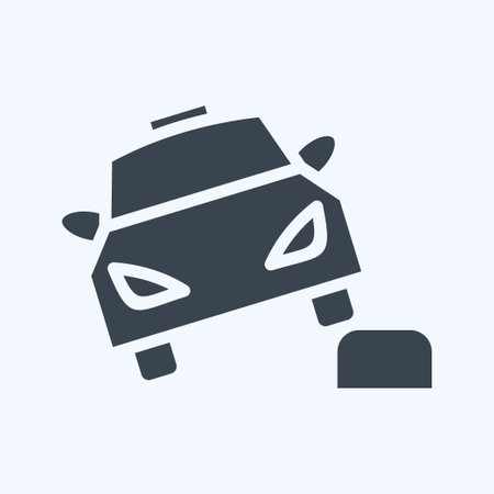 Icon Car Bump. suitable for Automotive symbol. glyph style. simple design editable. design template vector. simple illustrationのイラスト素材