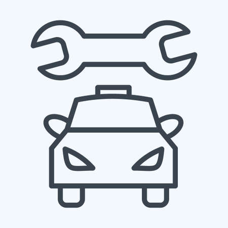 Icon Car Mechanic. suitable for Automotive symbol. line style. simple design editable. design template vector. simple illustrationのイラスト素材