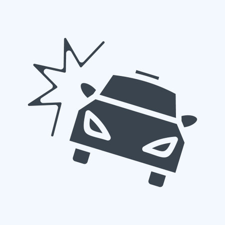 Icon Car Crash. suitable for Automotive symbol. glyph style. simple design editable. design template vector. simple illustrationのイラスト素材