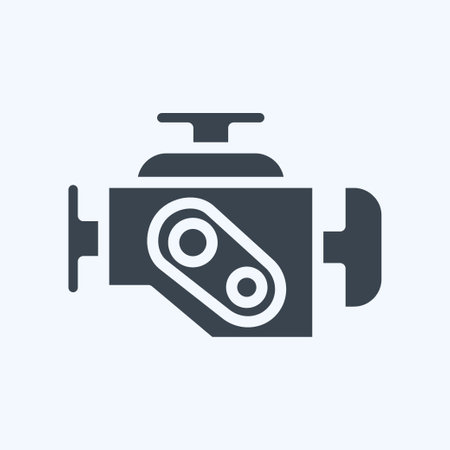 Icon Engine Warning. suitable for Automotive symbol. glyph style. simple design editable. design template vector. simple illustrationのイラスト素材