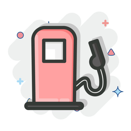 Icon Gas Pump. suitable for Automotive symbol. comic Style. simple design editable. design template vector. simple illustrationのイラスト素材
